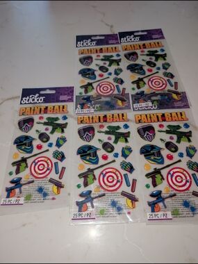 ~Sticko Paintball Stickers Lot Of 5 packs